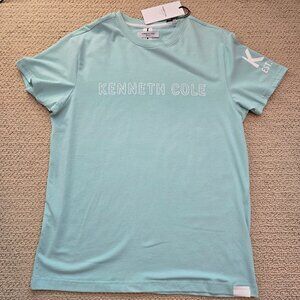 Kenneth Cole Logo Mens Active Short Sleeve TShirt Medium Mint Meringue NWT